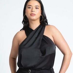 NWT Eloquii Halter Neck Top Size 16 Color Black